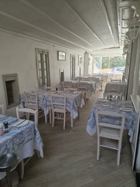 Restaurant dining area set for an event